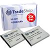 Trade-Shop 2 X Fotocamera ad alte prestazioni Li-Ion batteria per Sony Cybershot DSC DSC-W800, DSC-W810, DSC-W830, DSC-QX10, DSC-QX100, DSC WX220