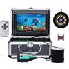 LLOOPK 7 pollici Fish Finder Fotocamera da pesca subacquea 15 LED bianchi + 15 pezzi Lampada a infrarossi 1080P HD Camera con 15M 30M for la pesca sul ghiaccio(15M)