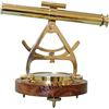 Nautical Replica Hub Ottone Alidade Telescopio & Bussola Marittima Base In Legno Telescopio Tavolo Ufficio Regalo Oggetto