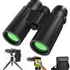 Generic Binocolo HD 12 x 42 per adulti, ad alta potenza, con supporto, ampio binocolo con visione chiara in condizioni di scarsa illuminazione, leggero e impermeabile, per bird watching e viaggi