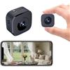 BJdfgE Iaomi Mini Telecamera di Sicurezza 6K Wireless 2.4G WiFi Monitoraggio Protezione Visione Notturna Remota Sorveglianza Casa Intelligente Nuovo(Black-No Card)