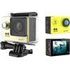 DIGNIFE Action Camera, Videocamera subacquea Ultra HD H9R 12MP LCD da 2 pollici 30M Impermeabile 170D Telecomando Bicicletta Videocamera Sport all'aperto Cam(H9R 0ption4,Yellow)