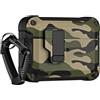 SHINROAD Custodia per cuffie con Dual Material Protection Switch Lock Pro 2 3 Copertura senza fili di ricarica degli auricolari, protezione portatile per viaggi, verde per AirPods 3