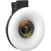 Jectse Obiettivo Macro 15X per Obiettivo Fotocamera Telefono, 28 LED Obiettivo Macro a 5 Livelli con Anelli LED, Design a Morsetto USB Ricaricabile per Trucco Fotografico Gioielli, 3