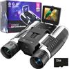 Ansee Binocolo digitale per adulti, 12 x 32, con fotocamera, 5 MP, video Full HD, schermo LCD da 2 pollici con scheda micro SD da 32 GB, per bird watching, caccia, calcio, concerti teatro, colore argento