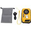 NUMNBE Mini action cam 4K con videocamera subacquea 1080P 48MP, 2.4" schermo colorato, 5m impermeabile - Autofocus, riconoscimento facciale, ideale per immersioni e selfie subacquei (Gelb)