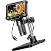 BELOWSYALER Microscopio Digitale Zoom 1000X 4.3Inch Alta Clear Display Fotocamera Video Recorder 2K Video 48mp Foto Regolabile Luci LED Microscopio Digitale