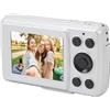 ACOGEDO Fotocamera Digitale Portatile da 2,4 Pollici Zoom 16X 1080P 16MP Automatico per Viaggi, Vlogging e Fotografia (grigio argento)