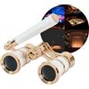 Generic Binocolo per Opera 3x25 con Manico e Catena | Pezzo da Collezione per Teatro e Corse | Compatto e Leggero per Concerti, Opera, Cosplay e Party a Tema(Pearl2)