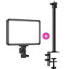 DMETE Pannello luminoso video a LED dimmerabile Riempire la lampada Fotografia Illuminazione for lo streaming live Studio fotografico Video Riunioni e-sport Per la fotografia in studio(Holder Bundle)