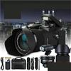 DMETE Fotocamera digitale da 33 MP Obiettivo grandangolare 0,5X Teleobiettivo 24X + Fotocamera digitale a luce LED Regalo per principianti(D7200 1 battery)