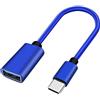 fxwtich Cavo adattatore USB C a USB Tipo C Cavo OTG Trasmissione Rapida Cavo Dati per Ufficio Blu