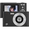 Kavolet Fotocamera Digitale 4K, Videocamera Digitale da 48 MP, Zoom Digitale 16X Rilevamento Facciale Rilevamento Movimento Batteria Flash Incorporata Fotocamera Tascabile per Bambini e