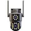 DRAUXI 4K 8MP HD PTZ Telecamera Esterna 6MP Doppia Lente Doppio Schermo AI Auto Tracking IP CCTV Audio Video Sorveglianza P2P Rilevamento del movimento(3K 6MP add 64G)