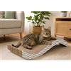 REPLOOD Tiragraffi in Cartone per Gatti Curvo 51x20 cm - Graffiatoio Resistente con Design Ondulato Ergonomico - Protezione Divani e Mobili - Cartone Naturale per Unghie Gatto - Colore Grigio