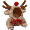 Generic Costume da cervo per cani, con orecchie di renna 3D, abbigliamento natalizio con cappuccio, per celebrazioni, vacanze, inverno, cane e gatto