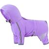 Generico Impermeabile per cani con strisce riflettenti, tuta impermeabile per cani di piccola taglia, protezione completa per Chihuahua, Maltese e Carlino(Purple,L)