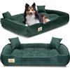 KING DOG Letto per Cani Grande Taglia L 100x75 cm | Morbido e Accogliente per Animali Domestici | Divano Adatto al Lavaggio | Cuccia Interno | Brandina Verde