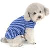 SELMAI Camicie per Cani di Piccola Taglia Strisce Moda Senza Manica Confortevole Cotone Morbido Magliette per Chihuahua Vestiti Abiti Maglietta per Gatti Abbigliamento T Shirt Cane Estate Blu M