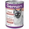 Generico Gemon umido gatto, deliziosi bocconcini per gatti adulti gusto SALMONE E GAMBERETTI | 12 lattine da 400 grammi l'una.
