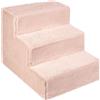 MG Design Scaletta per Cani 3 Gradini in Rosa - telaio in legno stabile, salita delicata per divano e letto, leggera e facile da spostare, per cani e gatti