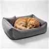 4L Textil Teo Cuccia Cane sfoderabile e lavabile Cuccia per Cani grandi Letto per cani Cuscino per Animali Divano per Cani Letto Grigio (120x100 cm, Grafite)