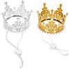 PENIKOKO Corona per Animali Domestici 2 Pezzi Fascia Regolabile Cappello da Festa Glitterato per Cani e Gatti di Piccola Taglia Accessorio per Compleanno e Costumi Pet