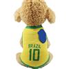 Cyrank Maglia da Calcio Per Cani, Maglietta Per Coppa del Mondo Per Cani Maglia da Calcio Per Animali Domestici Maglia Sportiva Per Squadra Nazionale di Calcio Magliette Per Animali Domestici(L-Giallo)