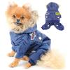 PAIDEFUL Cappotto Invernale per Cani Foderato in Pile Impermeabile Calda Tuta da Aviatore con Cappuccio Tute da Neve per Cane di Piccola Taglia Cucciolo Chihuahua che Cammina con Tempo Freddo Blu L