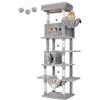 Hzuaneri Albero per Gatti, tiragraffi per gatti adulti 210 cm, xxl, giochi per gatti, Lavabile, trespolo per gattis con 2 Grotte, 8 Tiragraffi, Cestini, Amaca, Pompon, Grigio Chiaro MS21018LG