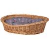 e-wicker24 Alles aus Weide e-wicker24 Naturale Cesta in Vimini per Cani con Cuscino Morbido Rialzato, Lettino Divanetto Calmante per Animali Taglia Piccola (65 x 46 H20, Grigio)