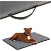 COOL PET Materasso ortopedico per cani, 100 × 67 × 10 cm, in schiuma visco (memory foam), resistente rivestimento Oxford 600D con rivestimento in PVC idrorepellente, made in EU, grigio