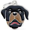 My Family Medaglietta per Cane Made in Italy, Rottweiler, Targhetta Cane, Smaltata a Mano in Metallo, Collezione Friends, 34x33 mm