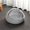 Eashaoo Cuccia per cani di taglia media, semichiusa con cappuccio, cuccia per animali domestici, calmante, per interni, igloo, lavabile, cuccia per gatti di piccola taglia (grigio, 50 cm)