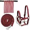 Pferdelinis Cavezza per cavalli con maglia di guida e frangia per mosche, cavezza con maglia - Cavezza Pony Shetty Cob Full Kb (pony, bordeaux)