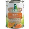 Generico Marpet Umido Cane e Gatto Vegan, alimento complementare per cani e gatti adulti di tutte le taglie,vegano, gusto Zucca, Carote e Ceci | 6 lattine da 400 grammi l'una.