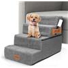 Nobleza Scaletta per Cani, Rampa per Cani 4 Gradini Spugna Scala per Cani Gatti di Piccola Taglia, Scale per Animali Domestici con Copertura Rimovibile e Rullo Antipelucchi per Divano Letto