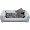 Gutekissen® Letto per Cani in Ecopelle - Stile Divano Elegante - Cuscino Confortevole - Materiali Durevoli e di Alta Qualità EKO (M - 80x65, Grigio chiaro)