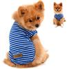 PAIDEFUL Abbigliamento per Cani di Piccola Taglia Ragazzo Ragazza Estate Maglietta a Righe con Cucciolo Gilet Traspirante Cotone Tee Senza Maniche Chihuahua Yorkshire Blu M