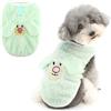 Ranphy Maglione in pile per cani e gatti di piccola taglia, caldo pullover senza maniche con anello a D e orecchie carine per cucciolo di gattino vestito invernale Chihuahua Yorkie, verde, S