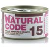 Generico Natural Code Adult Gatto Cibo Umido Pollo, verdure e fegato. 12 LATTINE da 85g CADAUNO