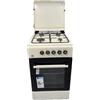 Generico Cucina A Gas 4 Fuochi Con Forno A Gas 50 x 50 cm Colore Beige Rustico Crema Con Coperchio
