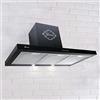 Gurari 461 BL Cappa aspirante a parete 90 cm -1000m³/h- Cappa aspirante di lusso a parete produttore Gurari - 3 velocità -LED -Cappa -Nero - Ricircolo possibile [Classe energetica C].