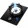Generico Fornello A Gas Monofuoco Da 43 Cm, Piano Cottura A Gas Ad Alta Efficienza Da 5,2 KW, Con Accensione Automatica In Vetro Temperato, Da Tavolo/doppio Uso Integrato(NG)