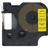 BROVACS 1 confezione di nastro adesivo nero su giallo compatibile con DYMO D1 45018 12 mm 1/2 OPA2218