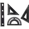 EXCEART 1 Set 4 Pezzi Etero Righello Strumento Governante Educativo Strumento Righello Dritto Goniometro Del Righello Stampini Per Trapuntatura Abito 15c Set Di Righelli Lega Di Alluminio