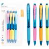 Pryma Penna a Sfera Color Grip 0,7 mm - Set 4 Pezzi Nero, Scrittura Scorrevole con Impugnatura Ergonomica per Scuola e Ufficio