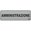 Social Crazy TARGHETTE IN ALLUMINIO SPAZZOLATO da 3 mm L 15 x H 5 cm - Targhetta Autoadesive, Impermeabili Lavabili, uffici, Pub, Banche, aziende, ufficio (AMMINISTRAZIONE)