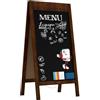 ALLboards Lavagna Nera da Gesso con Cavalletto 100x60cm CORNICE SUPERIORE LARGA, Struttura in Legno, Scrivibile con Gessetti e Pennarelli a Gesso, per Bar Ristoranti Locali