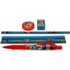Generic Sonic The Hedgehog - Set di cancelleria con 5 astucci Sonic con materiale scolastico, prodotto ufficiale